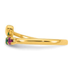 14K Heart with 4 Genuine Birthstone Mother's Ring view