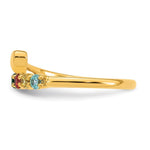 14K Heart with 7 Genuine Birthstone Mother's Ring view