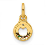 14K Dia Heart w/ 3 Birthstone Mother's Circle Pendant Semi-Mount view