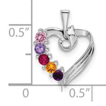 14K White Gold 5 Synthetic Stone Family Pendant, 19 x 13mm view