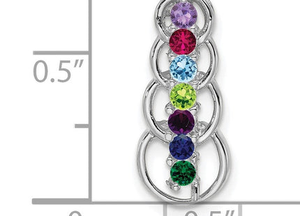 14K white gold family pendant, further view