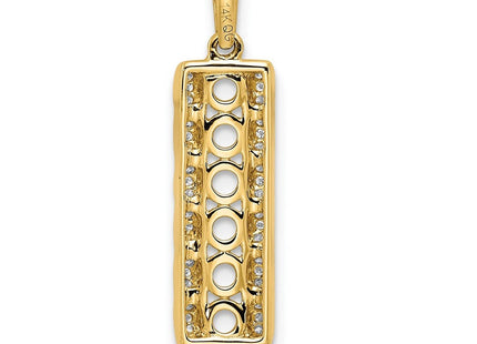 14K gold diamond family pendant, further view
