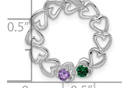 14K white gold family pendant, further view