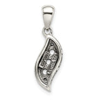 Sterling Silver Antique w/14k 3-stone w/Diamond Family Pendant w/18in Chain view 4