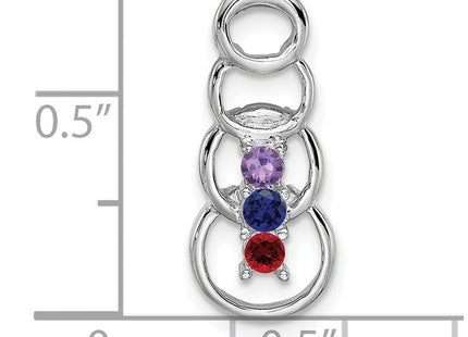 14K white gold family pendant, further view