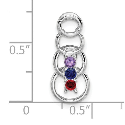 14K White Gold 3 Stone Family Pendant Mounting, 20 x 8mm
