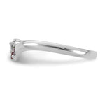 14K White Gold 3 Genuine Birthstone with Diamond Mother's Ring view