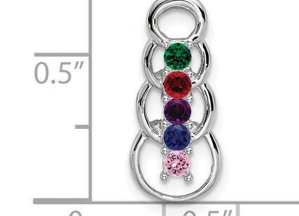 14K white gold family pendant, further view
