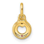 14K Dia Heart w/ 1 Birthstone Mother's Circle Pendant Semi-Mount view