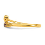 14K Heart with 5 Genuine Birthstone Mother's Ring view