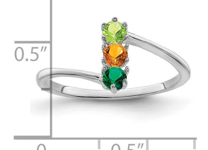 14K white gold mother ring, further view