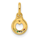 14K Dia Heart w/ 4 Birthstone Mother's Circle Pendant Semi-Mount view