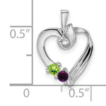 14K White Gold 2 Genuine Stone Family Pendant, 19 x 13mm view