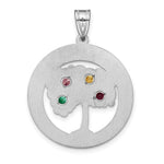 Sterling Silver/Rhodium-plated 4 Birthstone with SS Bezel Family Pendant view 4