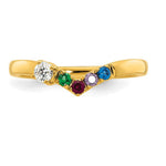 14K 4 Genuine Birthstone with Diamond Mother's Ring view