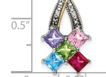 14k/Silver Two-Tone Pendants Style QMPD12 - Classique Jewelry Inc.