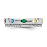 14K WG 7 Genuine Birthstone and Diamond Mother's Ring view