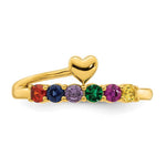 14K Heart with 6 Genuine Birthstone Mother's Ring view