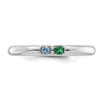 14K White Gold Genuine 2 Birthstone Mother's Ring view