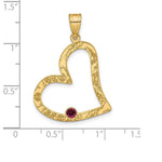 Sterling Silver/Gold-plated 1 Birthstone Heart with SS Bezel Family Pendant view