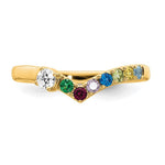 14k 7 Genuine Birthstone with Diamond Mother's Ring view 5