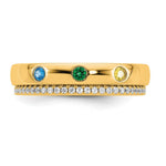 14K 3 Genuine Birthstone and Diamond Mother's Ring view