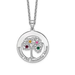 Sterling Silver/Rhodium-plated 4 Birthstone with SS Bezel Family Pendant view 5