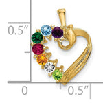 14K 7 Genuine Stone Family Pendant view