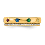 14K 8 Genuine Birthstone and Diamond Mother's Ring view