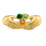 14K 3 Genuine Stone Family Ring view