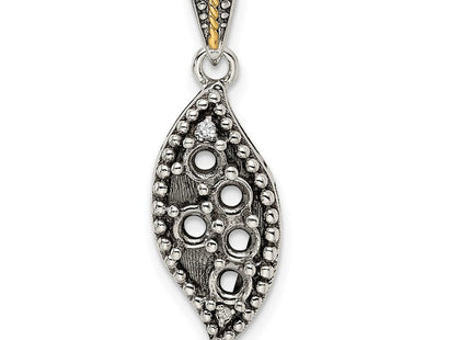 Sterling silver diamond mother pendant, additional view