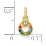 14K Dia Heart w/ 7 Birthstone Mother's Circle Pendant Semi-Mount view