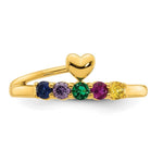 14K Heart with 5 Genuine Birthstone Mother's Ring view