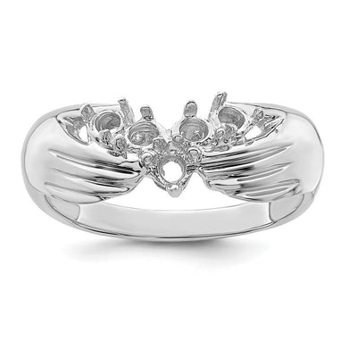 14K White Gold 5 Genuine Stone Family Ring