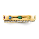 14K 5 Genuine Birthstone and Diamond Mother's Ring view