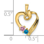 14K 2 Genuine Stone Family Pendant view