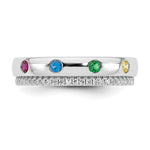 14K White Gold 4 Genuine Birthstone and Diamond Mother's Ring view