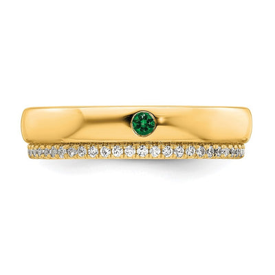 14K 1 Genuine Birthstone and Diamond Mother's Ring