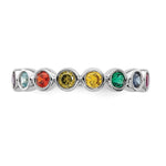 14K White Gold 8 Birthstone Mother's Ring view