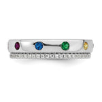 14K WG 8 Genuine Birthstone and Diamond Mother's Ring view