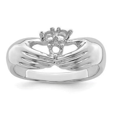 14K White Gold 3 Genuine Stone Family Ring