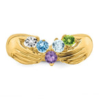 14K 5 Genuine Stone Family Ring view