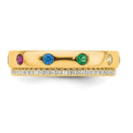 14K 6 Genuine Birthstone and Diamond Mother's Ring view