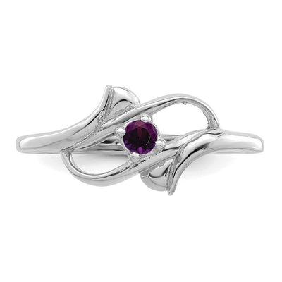 Sterling Silver Rhodium-plated Genuine Stone Family Jewelry Ring