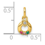 14K Dia Heart w/ 3 Birthstone Mother's Circle Pendant Semi-Mount view