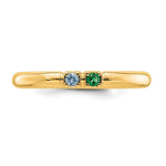 14K Yellow Gold 2 Genuine Birthstone Mother's Ring view