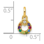 14K Dia Heart w/ 8 Birthstone Mother's Circle Pendant Semi-Mount view