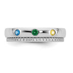 14K White Gold 3 Genuine Birthstone and Diamond Mother's Ring view