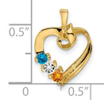 14K 3 Synthetic Stone Family Pendant, 19 x 13mm view