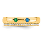 14K 2 Genuine Birthstone and Diamond Mother's Ring view